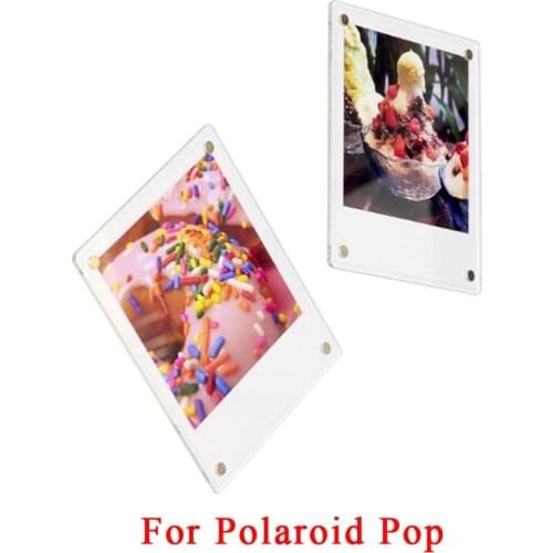 2x Acrylic Transparent Magnetic Force Fridge Sticker Mini Photo Frame For POP Camera Film home decor