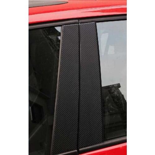 Aliauto 8 x Car Styling Carbon fiber vinyl sticker ABC column car stickers shaped version For volkswagen golf 6 GTI R20