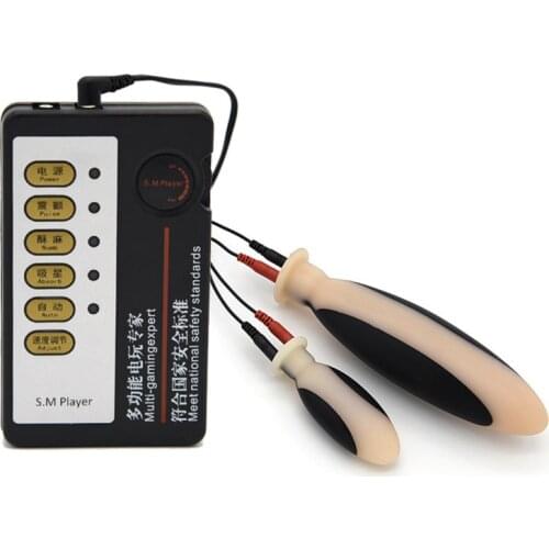 Double Electric Shock Anal Plug & Vaginal Ball Therapy Massage Silicone Butt Plug Electrical Accessories Sex Toys For Woman Men