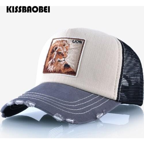 Lion Embroidery Baseball Cap Men Women Snapback Caps Breathable Mesh Hip Hop Hats Unisex Casual Animal Bone Casquette Dad Gorras