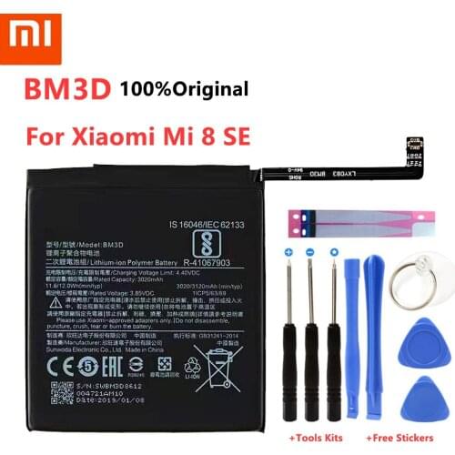 BM3D Original XIAO MI Phone Battery for Xiaomi Mi 8 SE Replacement Batteries Xiomi bateria Mi8 SE Mi8SE 3020mah