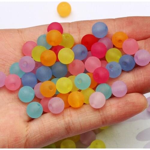 6-12mm Color Matte Acrylic Beads Round Balls Loose Spacer Beads For Jewelry Making Diy Bracelet Necklace Accessories Handiwork