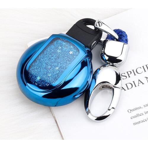 Quicksand TPU Car Key Case Cover Chain Union Jack Decoration For BMW Mini Cooper S JCW One D F54 F55 F56 F57 F60 Car Accessories