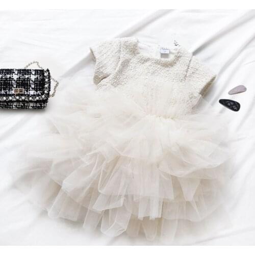 Girls' Little Fragrant Style Party Dresses Kids Dresses for Girls Toddler Fall Clothes 2021 Flower Dresses Korean Baby Clothes