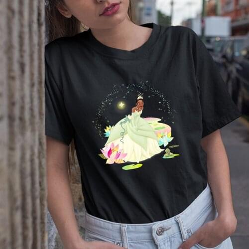 Disney Tiana The Princess And The Frog Women T-shirts Dropship Summer New Products Fashion Casual Color T Shirts Female Comfort