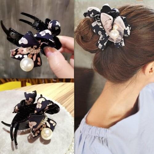 Elegance Pearl Hair Accessories For Girls Flower Hair Claws Flower Robbin Hairpin Handmade Hair Clips