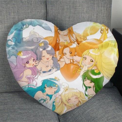 Hot Sale Mermaid Melody Pichi Pichi Pitch Anime Heart Shape Pillow Covers Bedding Comfortable Cushion/High Quality Pillow Cases