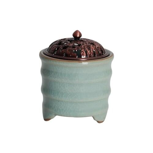 Retro Ceramic Incense Burner Electrical Essential Oil Candle Melts Burner Gift Bruciatore Incenso Gothic Home Smell AC50XX