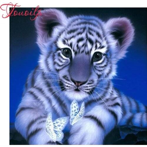 Touoilp square/round 5d Tijger Cup Met Vlinders diamond painting cross diamond embroidery plastic crafts Full diamond painting