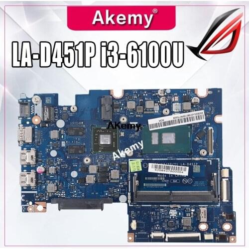 LA-D451P Laptop motherboard For Lenovo YOGA 510-14ISK Flex4-1470 original mainboard I3-6100U with video card