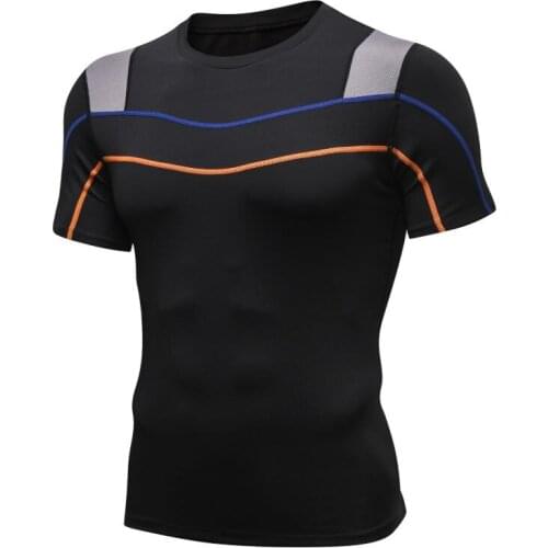 Summer Men\s Running Fitness T-shirt quick-drying high-elastic tight-fitting Sports short-sleeved T-shirt Sports Top