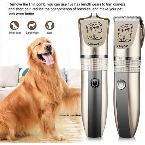 2in1 Rechargeable Low Noise Pet Dog Hair Trimmer Electric Animal Cat Hair Grooming Clippers Remover Cutter Machine Ceramic Blade