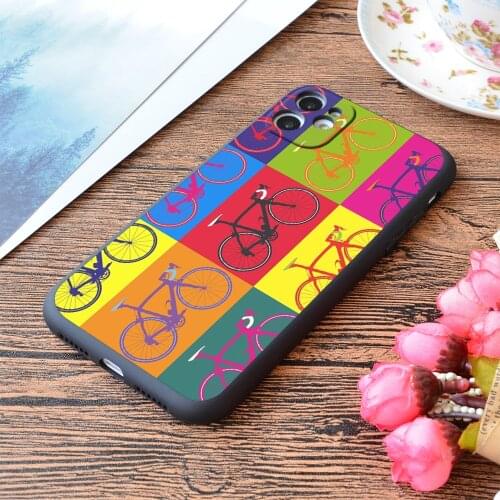 For iPhone Bike Andy Warhol Pop Art Print Soft Matt Apple iPhone Case