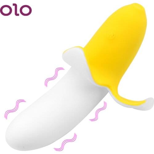 OLO Soft Silicone Dildo Clitoral Vibrator Banana-shaped G-spot Vaginal Stimulator Female Masturbator