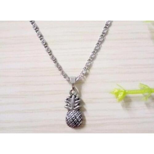 New Fashion Jewelry Vintage Antique Silver Color Pineapple fruit Charms Pendant Necklace For womens Gifts