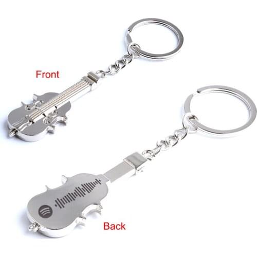 Custom Spotify Scan Code Violin Keychain Exquisite Gift Women Men Music Song Code Key Chains Key Rings 2021 Fashion Gifts