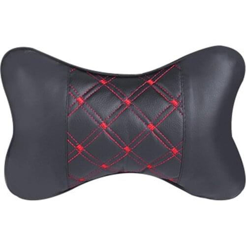 Car Seat Headrest Neck Head Support Faux Leather PP Cotton Soft Pillow Cushion car accessories