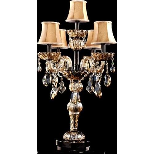 Modern Table Lamps For Bedroom Crystal Table Lamp With Fabric Shade LED Table Lighting For Living Room Desk Decoration Bedside