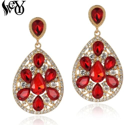 VEYO Vintage Elegant Crystal Rhinestone Drop Earrings Bridal Dangle Earrings for Women Fashion Jewelry Free shipping