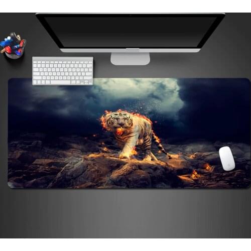 High-quality Personalized Tiger Mouse Pad Printing Hot Creative Rubber Washable Lock Edge Mouse Pad Game Accessories Mat