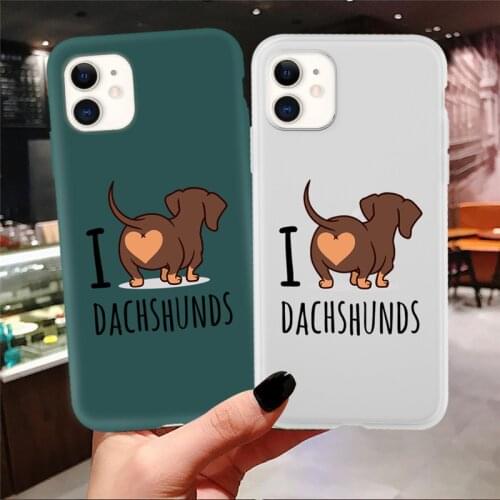 Funny Dachshunds Phone Case For iPhone 12 11 Pro Max X XS XR SE 7 8 6 6S 5 5S SE2020 Plus 12 Mini Cute Cartoon Animal Soft Cover