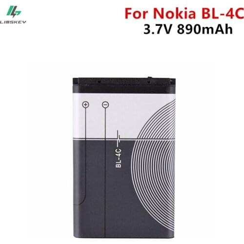 1pc 890mAh Replacement BL-4C BL4C Cell Phone Battery for Nokia 6100 6125 6136 6170 6300 7705 7200 7270 8208 BL 4C Batteries