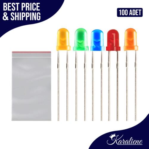 10Pcs/lot 5 Colors F5 5MM Round LED Assortment Kit Ultra Bright Diffused Green/Yellow/Blue/Orange/Red Light Emitting Diode