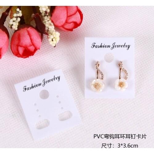 100pcs/lot White Mini Fashion Jewelry Earring Packaging Cards 3x3.7cm Plastic Cards Ear Stud Jewelry Display Tags Cards Labels