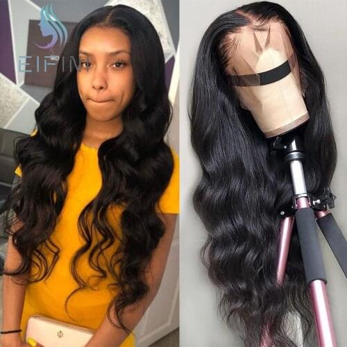 180% Density Lace Closure Wigs Pre Plucked Malaysian 13x6 Deep Body Wave Lace Front Wigs With Baby Hair For Black Women Eifini