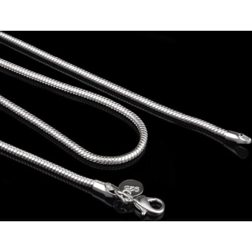 2.4mm Snake Chain Necklace For Women Necklaces & Pendants Silver color Jewelry Charms Jewellery Choker Colar Wholesale