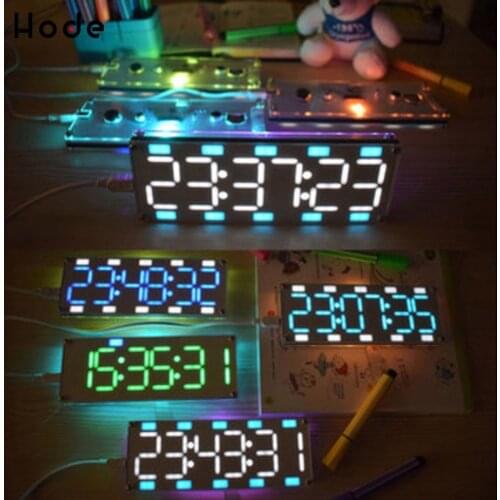 6-Digit LED Large Screen Digital Tube Clock Kit Touch Control time display