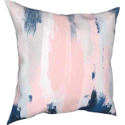 Abstract Blush And Blue Pillowcase Decoration Modern Art Cushion Cover Throw Pillow for Car Polyester Double-sided Printing