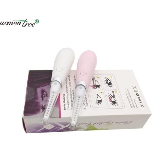 1 Piece Mini Eyelash Curler USB Chargeable Electric Fast Heat Up Eye Lashes Styling Curling Comb Brush Makeup Tools