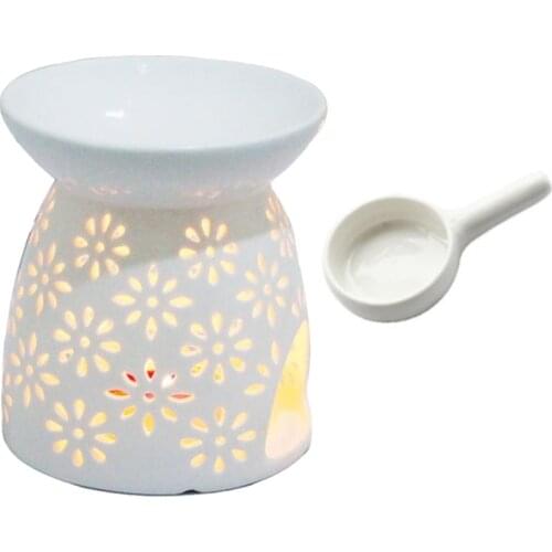 Aromatic Oil Burner, Geometric Ceramic Essential Oil Candle Holder Wax Melt Burner Warmer Melter fragrance for Home Office