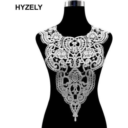 White Black Lace Neckline Collar Embroidery Applique Lace Fabric Embellishments Trims Wedding Dress Accessories BW181