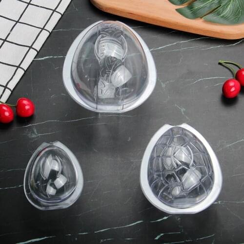 Free Shipping New Plastic 3PCS Transparent Eggs Shape Chocolate Mould DIY Baking Mold