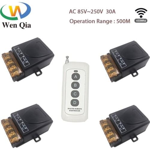 433Mhz High Power Wireless Remote Control Switch AC75-220V 30A 500M Control For Factory Farm Office Exhaust Fan Pump LED Light