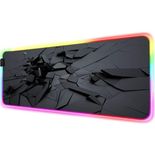 Black Diamond Pattern Laptop RGB Large Mouse Pad Mini Game Accessories LED MousePad XXL Desk Pad Rubber Pad with Backlight