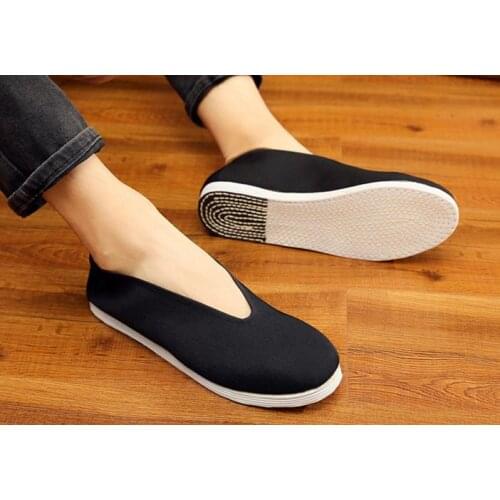 Handmade cotton tai chi taiji sneaker zen lay shaolin monk kung fu shoes wushu qigong martial arts shoes black