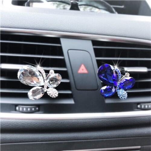 Crystal Butterfly Car perfume Vehicle air conditioning outlet vent perfume Vehicle outlet vent Car Air Freshener Car-styling