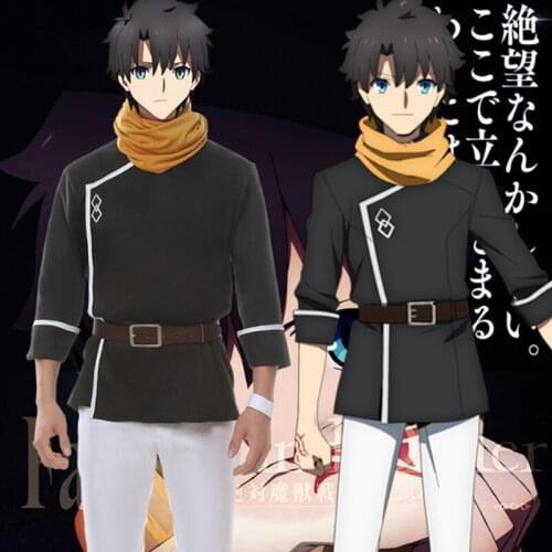 Game FGO Fate stay night The Holy Grail War Cosplay Costumes Fujimaru Ritsuka Cosplay Costume Black Uniform Suits Retro Clothes