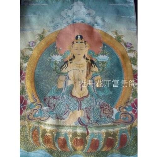 Chinese Antique collection the Thangka embroidery Goddess of mercy diagram