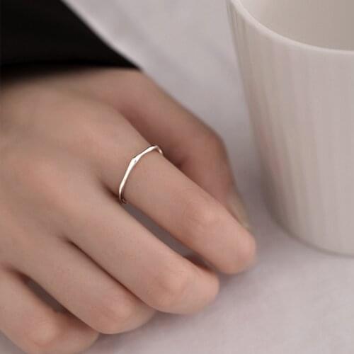 Simple Wave Adjustable Finger Rings For Women Bright Silver Color Korean Classic Career Female Male Party Jewelry Gifts BOYULIGE