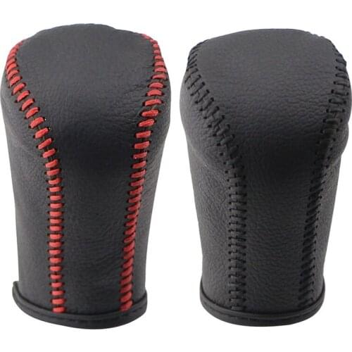 Leather Gear Shift Knob Cover for Toyota Corolla Rav4 Rav 4 2014-2019 Automatic Hand-Stitched DIY Gear Shift Collars