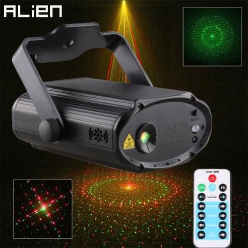 ALIEN Remote RG 8 Patterns Mini Laser Light Projector DJ Disco Party Holiday Xmas Dance Sound Activated Stage Lighting Effect