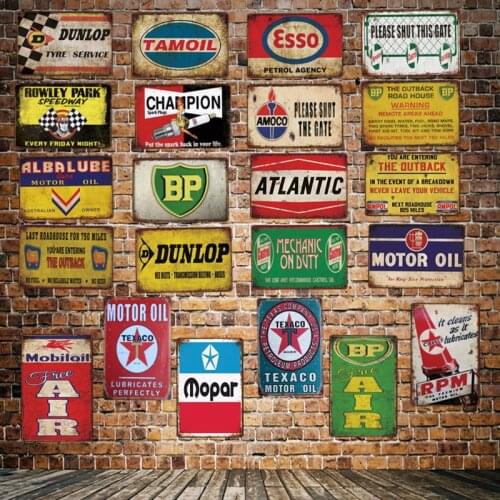 [ Mike86 ] Motor oil ESSO BP Mopar MOBIL Tire Tin Sign Antique Pub Store Retro Iron Painting art Poster Art 20*30 CM LT-1798