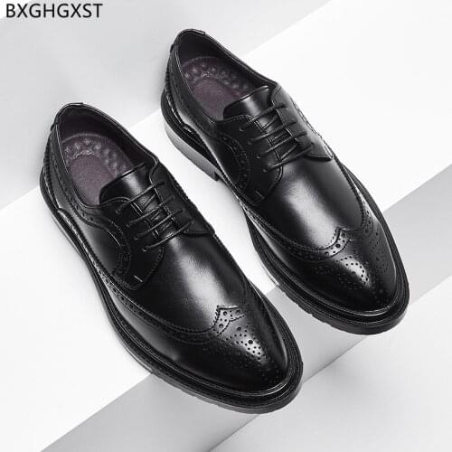 Brogues Men Office Shoes Formal Luxury Designer Elegant Shoes for Men 2021 Black Dress Shoes Mens Fashion Chaussure Homme Sapato