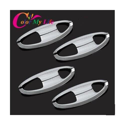 Color My Life ABS Exterior Door Bowl Protector Cover Outer Door Sticker for Ford Ecosport Fiesta 2012 2013 2014 2015 2016 2017