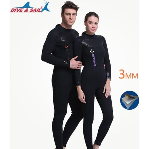 DIVE&SAIL 3MM Neoprene Mens Wetsuit Full Body Back Zipper Premium SCR Wetsuits Diving Suits Cool Black Brand NEW 3mm Wet Suit