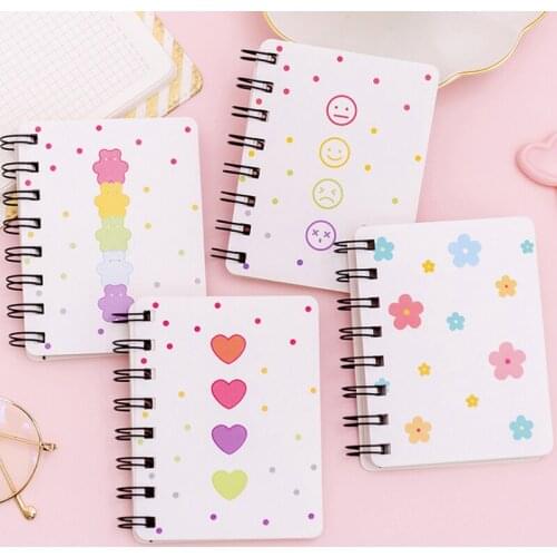 1book New A7 Kawaii Double Coil Spiral Japanese Notebook Weekly Memo Planner Daily Schedule Plan Book Gift for Kids